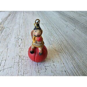 Dept 56 polliwoggs mini rabbit pumpkin Halloween ornament jack-o'-lantern shabby